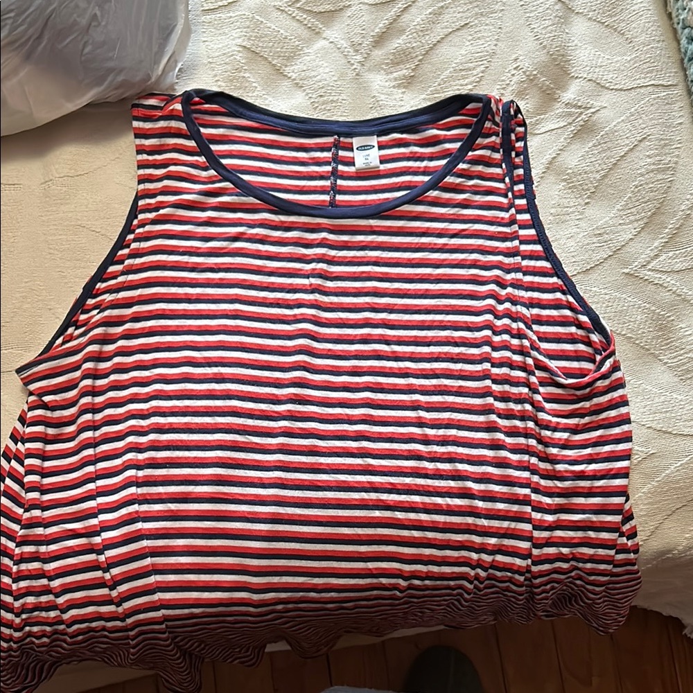 Old Navy Red and Blue Striped Tank Top